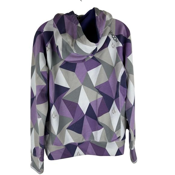 Volcom Hoodie Full Zip Size Large Purple Gray Sweatshirt Jacket - Picture 2 of 8